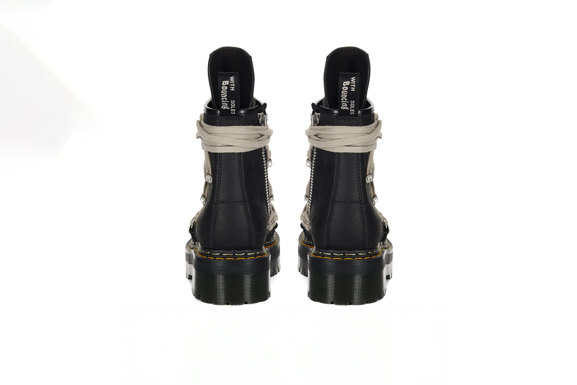 Rick Owens x Dr. Martens Leather Boots - 1460 Quad Sole Megalace®