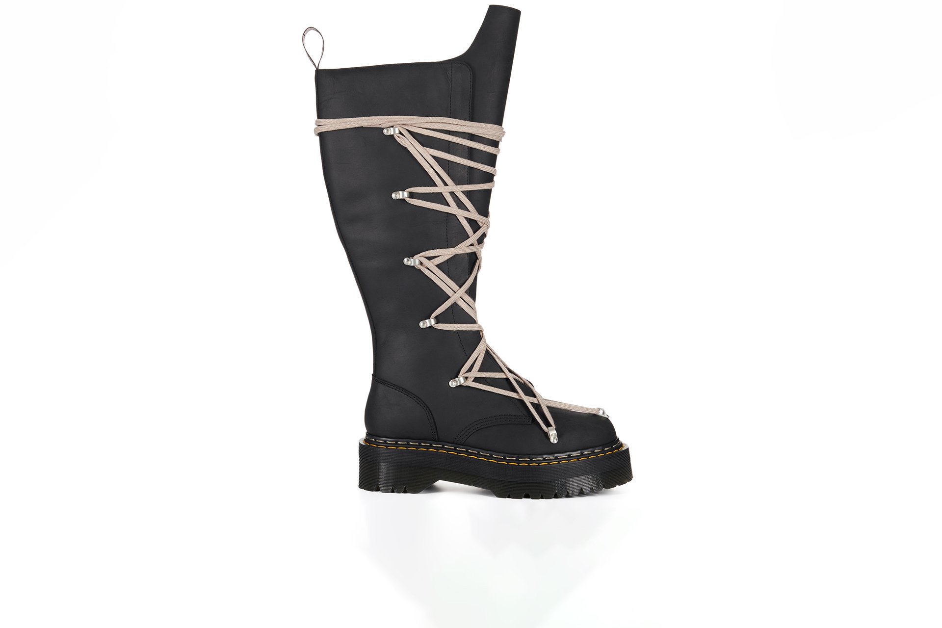 Rick Owens x Dr. Martens Leather Boots - 1B60 Quad Sole Pentalace Boot