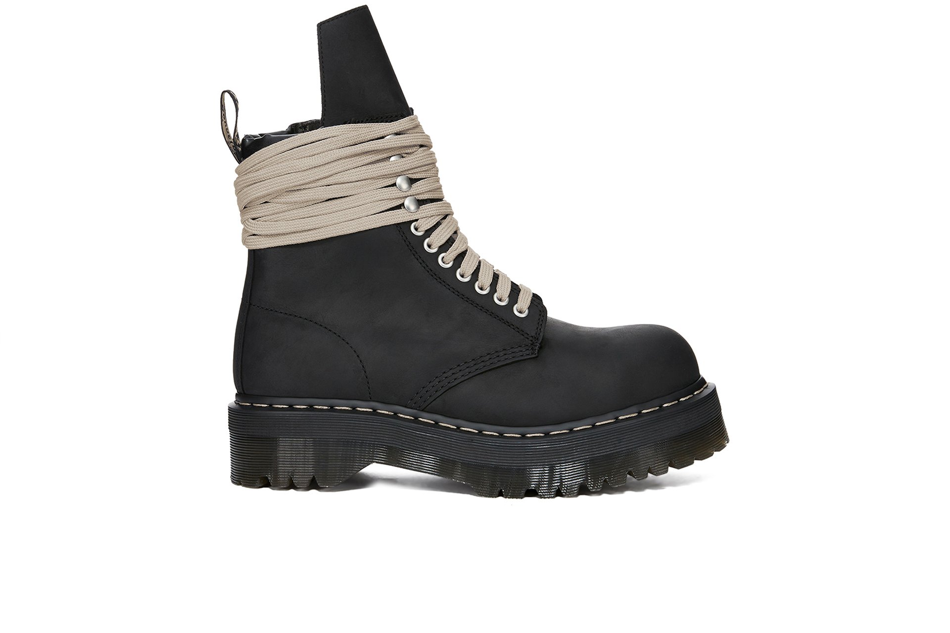Rick Owens x Dr. Martens Leather Boots - Quad Sole Steel Toe Boot
