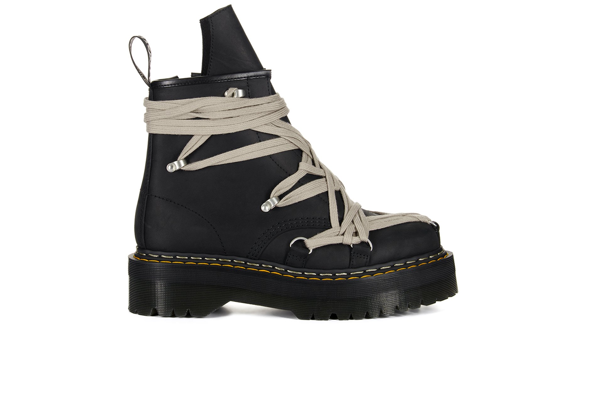 Rick Owens x Dr. Martens Leather Boots - 1460 Quad Sole Megalace®