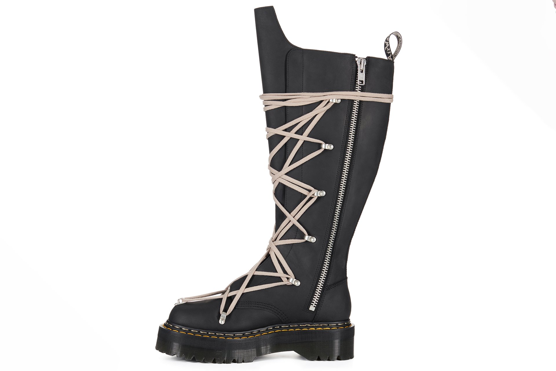 Rick Owens x Dr. Martens Leather Boots - 1B60 Quad Sole Pentalace Boot